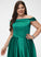 Yesenia Satin Split Pockets Ball-Gown/Princess With Prom Dresses Floor-Length Off-the-Shoulder Front