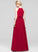 Bow(s) ScoopNeck Neckline Floor-Length Length A-Line Silhouette Embellishment Fabric Frederica Natural Waist Knee Length Bridesmaid Dresses