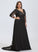Kaliyah Sweep Trumpet/Mermaid V-neck With Beading Prom Dresses Chiffon Train Sequins
