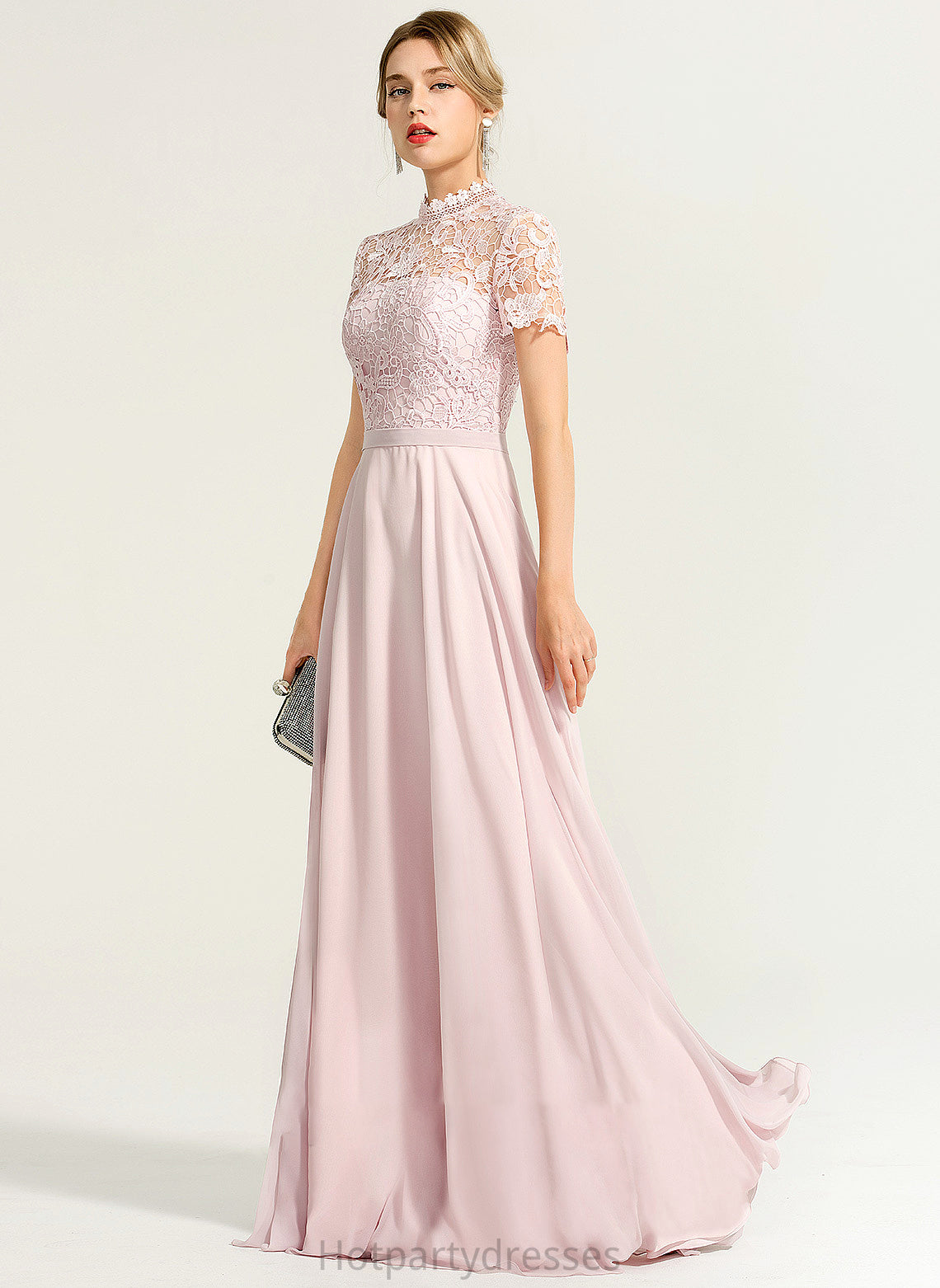 Length HighNeck A-Line Sequins Fabric Neckline Floor-Length Embellishment Silhouette Litzy Sleeveless Straps Bridesmaid Dresses