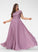 Neck With Chiffon A-Line Pockets Lace Prom Dresses Kaleigh Scoop Floor-Length