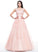 Floor-Length Appliques Neck Lace Prom Dresses Ball-Gown/Princess Tulle Ava Scoop With Beading Sequins