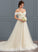 Tulle Ball-Gown/Princess Court Wedding Dress Cornelia Wedding Dresses Train Off-the-Shoulder With Lace Ruffle