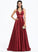 Prom Dresses Beading Sweep Front Split Sequins With Train A-Line V-neck Satin Noelle