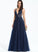 Zoey Tulle A-Line Beading Floor-Length With Prom Dresses V-neck Sequins