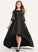 Lace Brynlee Junior Bridesmaid Dresses Satin Neck Scoop Asymmetrical A-Line With Ruffle