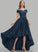 Satin With Scoop Caitlin Sequins Ball-Gown/Princess Asymmetrical Prom Dresses Neck Pockets