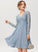 Sleeve A-Line Lace Fabric Silhouette Length V-neck Neckline Knee-Length Aleena A-Line/Princess V-Neck Bridesmaid Dresses