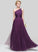 A-Line Floor-Length Ruffle One-Shoulder With Tulle Prom Dresses Brynlee