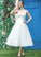 Sweetheart Ruffle Wedding Dresses Claire A-Line Tulle Tea-Length Dress With Wedding