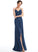 Length Embellishment SplitFront Floor-Length Silhouette Neckline Ruffle A-Line V-neck Fabric Ayla Satin Bridesmaid Dresses