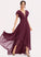 Asymmetrical A-Line Embellishment Lace Fabric V-neck CascadingRuffles Silhouette Neckline Length Lexie A-Line/Princess Bridesmaid Dresses