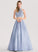 Prom Dresses Satin Floor-Length Aurora Beading With Sequins Scoop Ball-Gown/Princess Neck