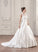 Train Dress Satin Ruffle Court Ball-Gown/Princess Lace With Wedding Dresses Paige Wedding V-neck