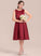 Scoop Knee-Length A-Line Neck With Junior Bridesmaid Dresses Lace Satin Bow(s) Savanah