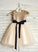 Knee-Length Sash Junior Bridesmaid Dresses Serenity A-Line With Tulle Scoop Neck