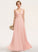 Silhouette A-Line Neckline Length Fabric V-neck Floor-Length Lace Straps Aylin Scoop Sleeveless Bridesmaid Dresses