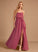 Fabric Silhouette Embellishment CowlNeck Floor-Length A-Line Ruffle Neckline SplitFront Length Lainey Sleeveless Bridesmaid Dresses