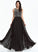 Beading Sequins Chiffon Prom Dresses Neck Scoop A-Line Floor-Length With Kaleigh