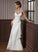 Josie Sequins Wedding Halter Floor-Length Lace Ruffle Sheath/Column Satin With Dress Beading Wedding Dresses Chiffon Appliques