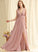Length Embellishment SplitFront V-neck Fabric A-Line Floor-Length Silhouette Neckline Cynthia Floor Length Natural Waist Bridesmaid Dresses