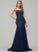 Prom Dresses Neckline Square Mila Lace Trumpet/Mermaid Sequins With Tulle Sweep Train
