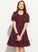 Junior Bridesmaid Dresses Chiffon Ruffles Bow(s) Scoop Knee-Length Cascading A-Line Neck Ayla With