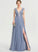 Shelby Front Floor-Length Split With Prom Dresses V-neck Sequins A-Line Tulle