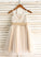 Neckline Sash Ainsley Bow(s) Tulle Knee-Length Junior Bridesmaid Dresses Square With A-Line
