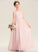 Sequins Chiffon Neck Junior Bridesmaid Dresses Beading Lillianna A-Line Floor-Length Scoop With