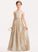 A-Line Sequined Elizabeth Neck Scoop Floor-Length Junior Bridesmaid Dresses