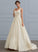 Train Sweep Lace Ball-Gown/Princess Dress V-neck Wedding Dresses With Leanna Satin Wedding