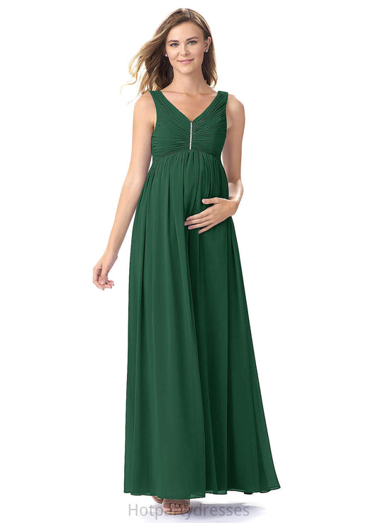 Hazel Spaghetti Staps A-Line/Princess Natural Waist Floor Length Sleeveless Bridesmaid Dresses