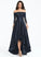 Off-the-Shoulder Prom Dresses Sequins Satin Ruffle A-Line With Sharon Asymmetrical