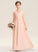 Junior Bridesmaid Dresses Ruffle Floor-Length Lace A-Line Liberty Chiffon V-neck With