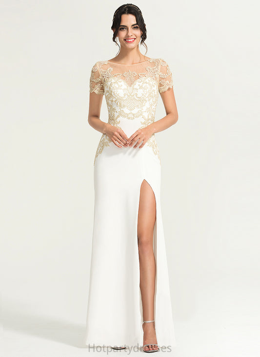 Crepe Luz Sheath/Column Wedding Wedding Dresses Lace Floor-Length Dress Stretch Scoop