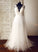 Wedding Dresses Dress Train Tulle A-Line V-neck Wedding Adrianna Sweep