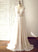 Julie Chiffon Wedding A-Line Dress Train V-neck Wedding Dresses Court