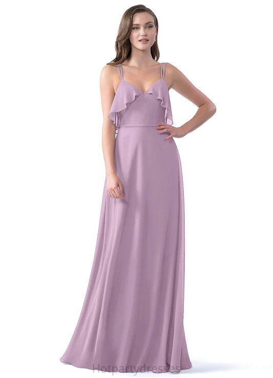 Nevaeh Natural Waist Scoop Sleeveless A-Line/Princess Floor Length Bridesmaid Dresses