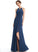 Halter Ruffle SplitFront Embellishment Fabric Neckline Silhouette A-Line Length Floor-Length Cadence Spaghetti Staps Bridesmaid Dresses