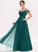 Length V-neck A-Line Ruffle Silhouette Neckline Floor-Length Fabric Embellishment Ariel Spaghetti Staps Natural Waist Bridesmaid Dresses