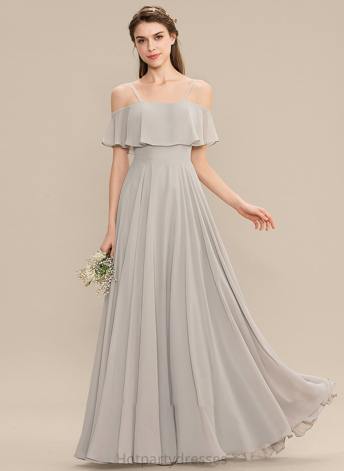 Floor-Length A-Line Off-the-Shoulder Straps Length Neckline Fabric Silhouette Jaidyn One Shoulder Sleeveless Floor Length Bridesmaid Dresses
