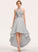 Straps Fabric Neckline Halter Asymmetrical Length A-Line Silhouette Lace Bethany Floor Length Sleeveless Bridesmaid Dresses