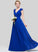Embellishment V-neck Silhouette Neckline Floor-Length A-Line Fabric Ruffle Length Precious Natural Waist Floor Length Bridesmaid Dresses