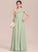 Ruffles Chiffon Amelie Floor-Length With A-Line One-Shoulder Cascading Junior Bridesmaid Dresses