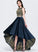 Beading Sequins With Asymmetrical A-Line Neck Scoop Satin Prom Dresses Gillian Lace