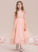 Anya With Organza Beading Junior Bridesmaid Dresses Neck A-Line Scoop Sequins Ankle-Length