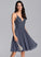 Knee-Length With Prom Dresses Beading Sequins V-neck Chiffon A-Line Juliet