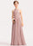 Neck Junior Bridesmaid Dresses Floor-Length Scoop Ruby Lace Chiffon A-Line