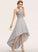 Straps Fabric Neckline Halter Asymmetrical Length A-Line Silhouette Lace Bethany Floor Length Sleeveless Bridesmaid Dresses